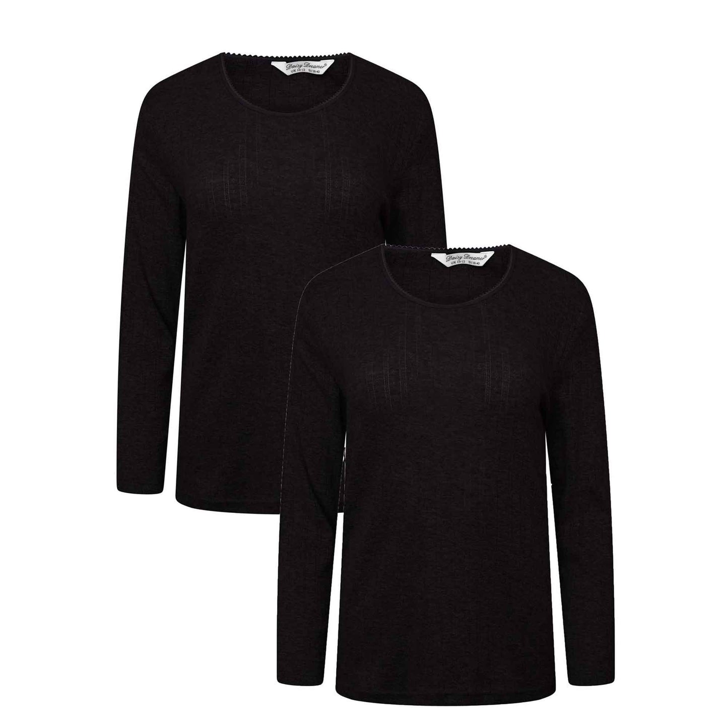 2 Pack Women's Thermal Long Sleeve Tops Base Layer Insulated Warm Underwear for Outdoor Sports Running Hiking Cold Weather Workwear by Heatwave Thermalwear