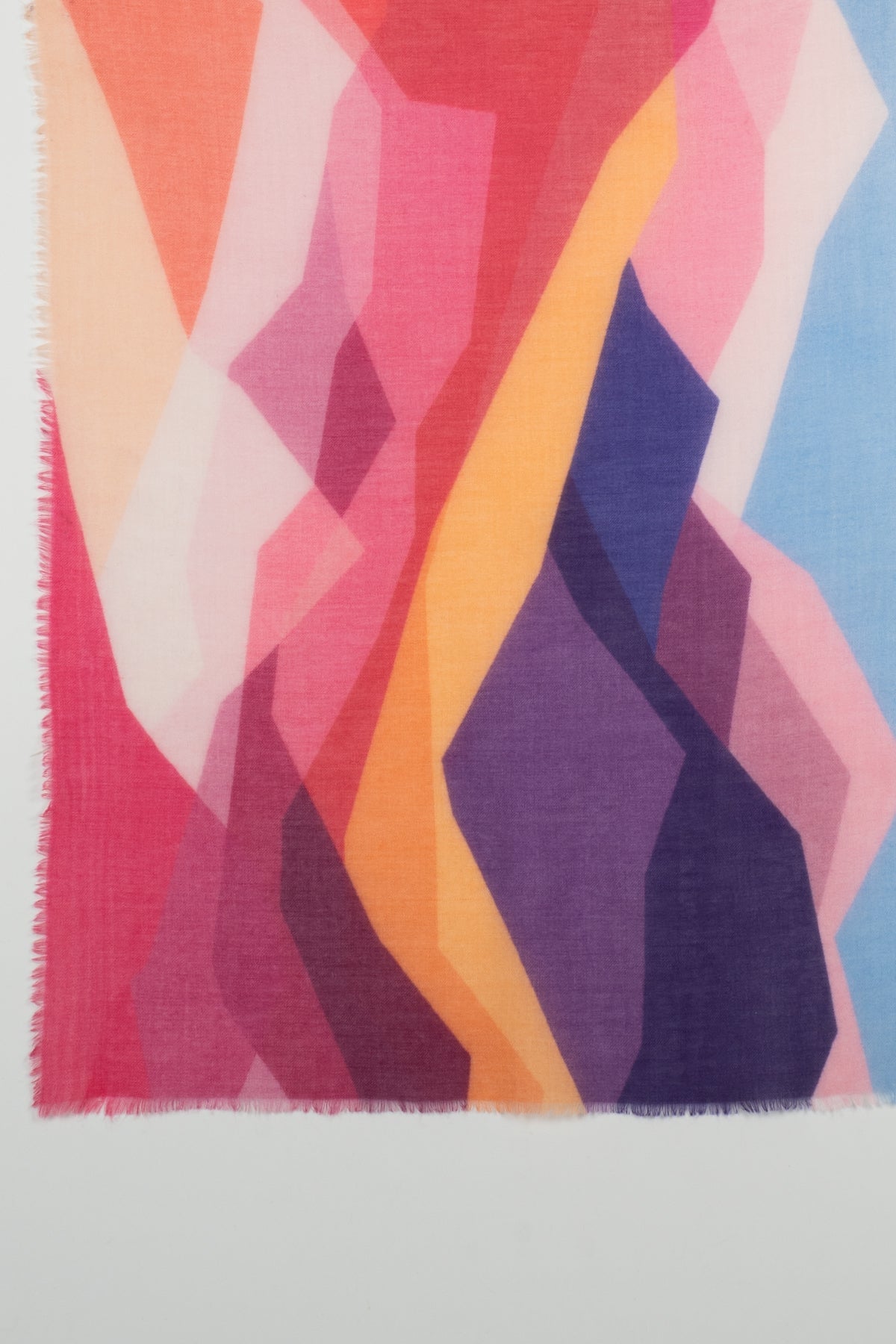 Abstract Peaks Merino Wool Scarf - Pink Multi