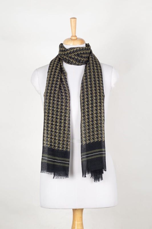 Jazzy Waves Fine Wool Scarf – Green Yellow | SVEŽElife