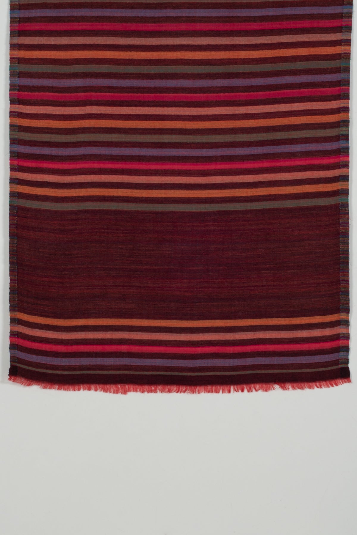 Vivid Stripes Reversible Cashmere Wool Scarf – Brown Multi-Coloured | SVEŽElife