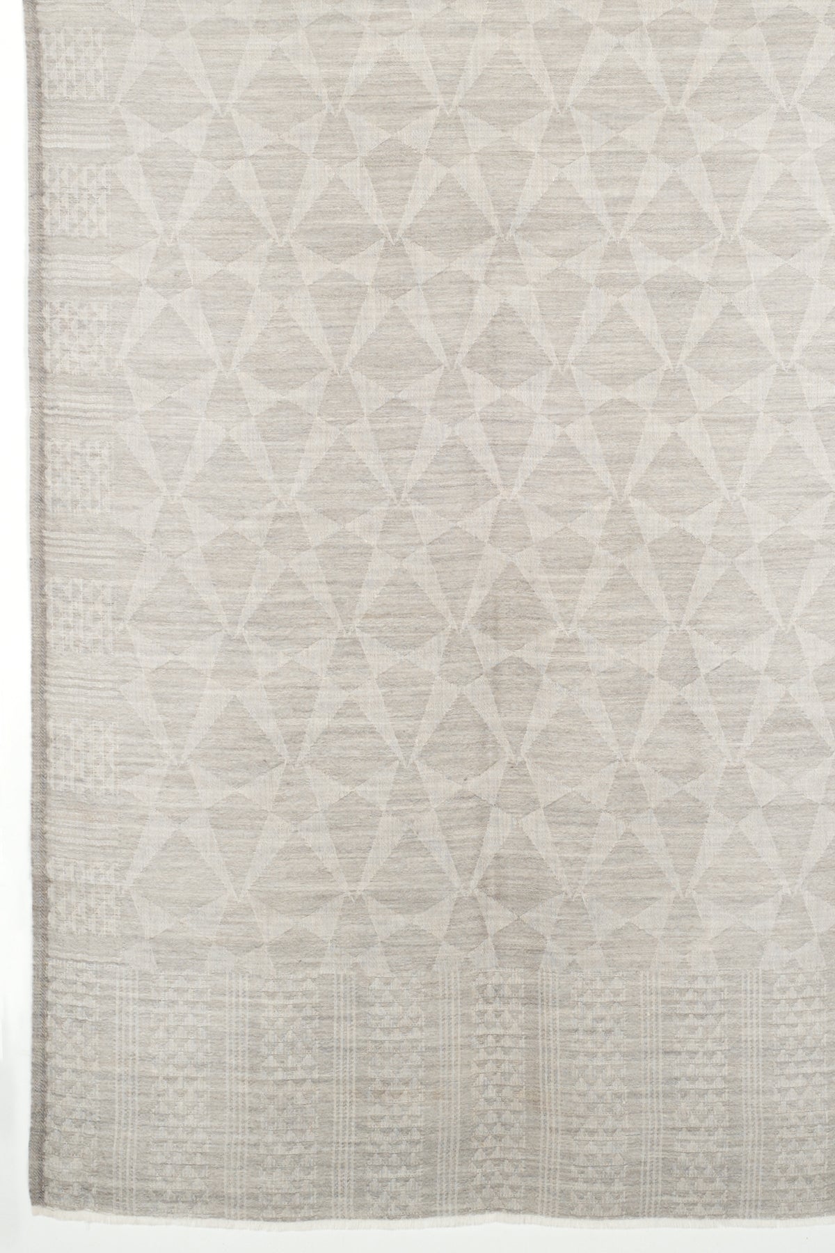 Quad Crystals Geometric Cashmere Wool Scarf - Grey