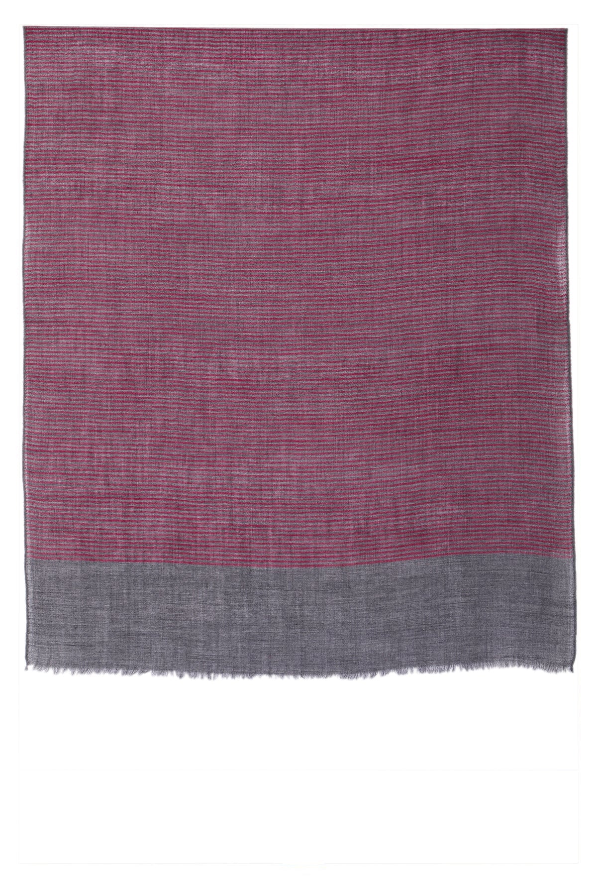 Twilight Stripes Wool Scarf - Grey Maroon | SVEŽElife