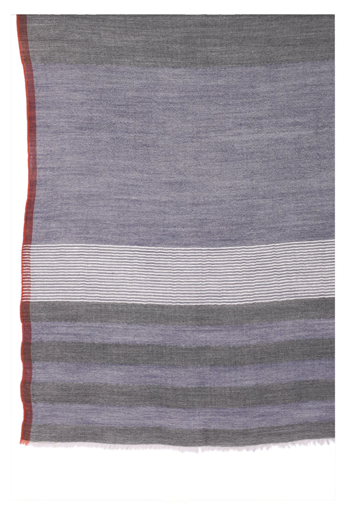 Celestial Glow Stripes Wool Scarf - Grey Blue | SVEŽElife