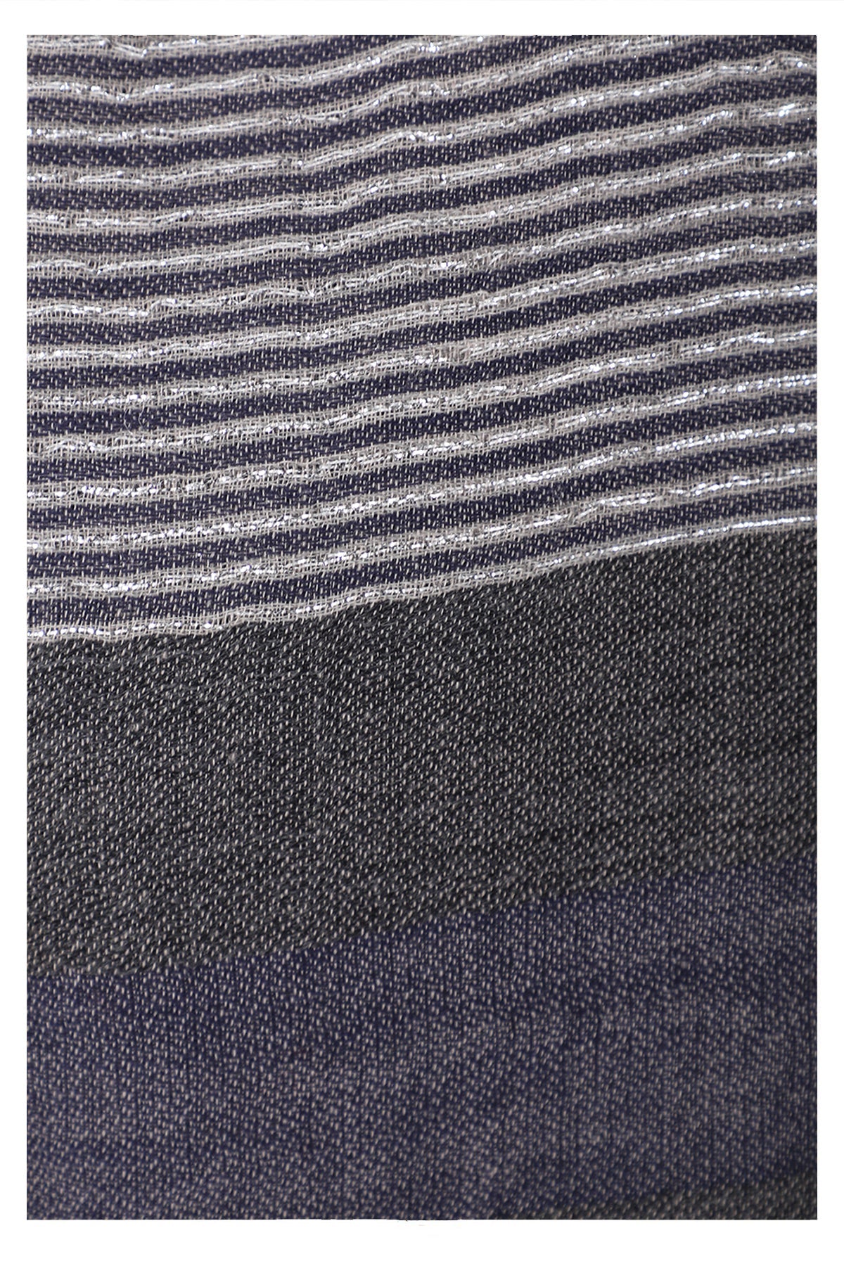 Celestial Glow Stripes Wool Scarf - Grey Blue | SVEŽElife