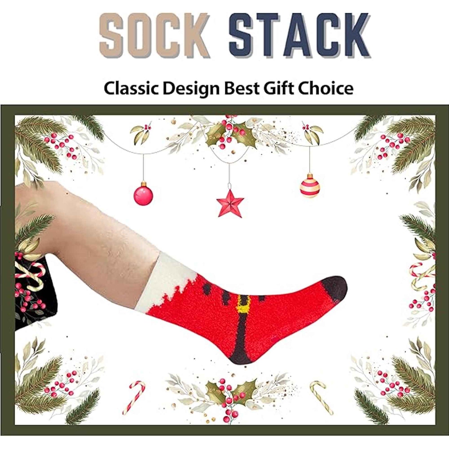 3 Pack Mens Cozy Christmas Slipper Socks Festive Santa and Elf Designs Warm and Comfortable Holiday Gift UK Sizes 6-11 by Sock Stack