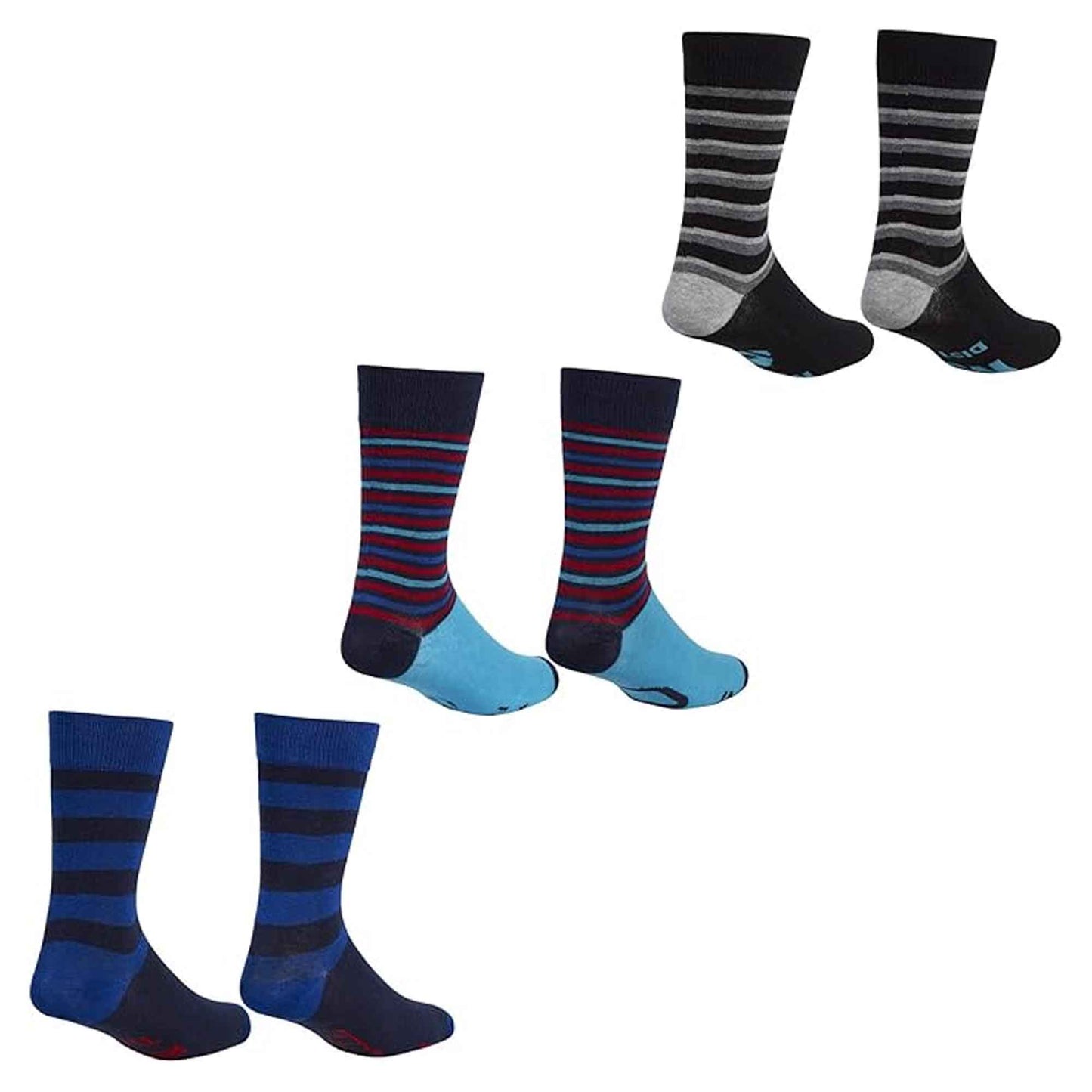 3 Pack Mens Novelty Slogan Socks Reinforced Heel Toe Cushioned Footbed Football Rugby Durable Cotton Assorted Styles Sock Stack