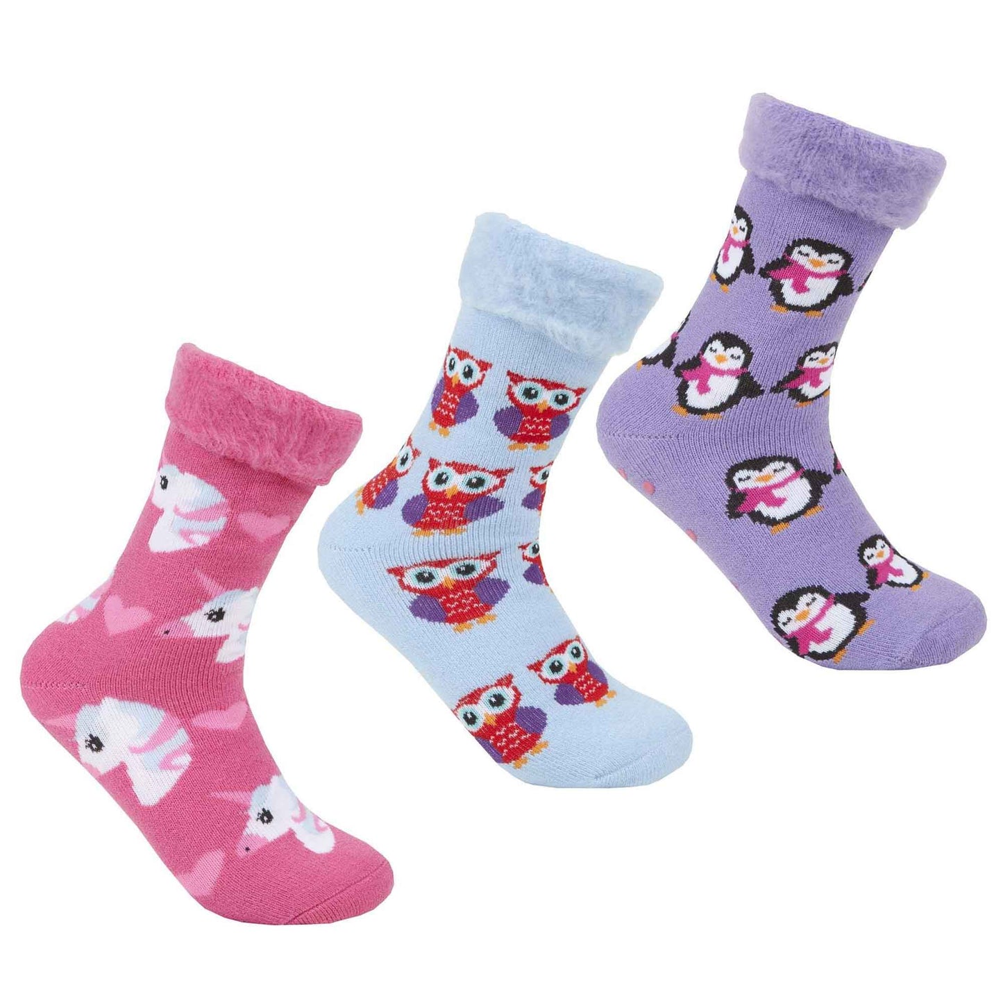 3 Pack Women's Non Slip Thermal Bed Socks Cozy Winter Slipper Socks with Silicone Grips Warm Ankle Coverage UK Sizes 4-8 Multiple Colors by Sock Stack