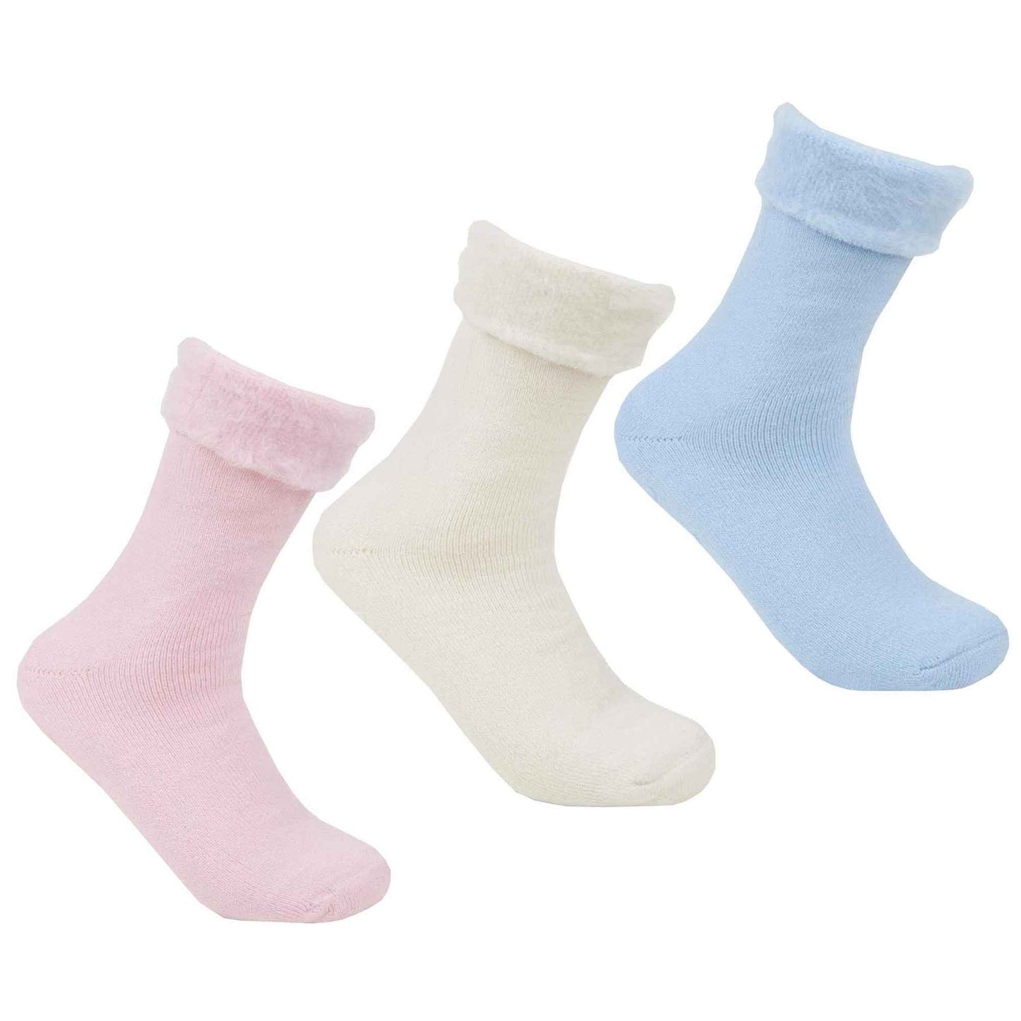 3 Pack Women's Non Slip Thermal Bed Socks Cozy Winter Slipper Socks with Silicone Grips Warm Ankle Coverage UK Sizes 4-8 Multiple Colors by Sock Stack