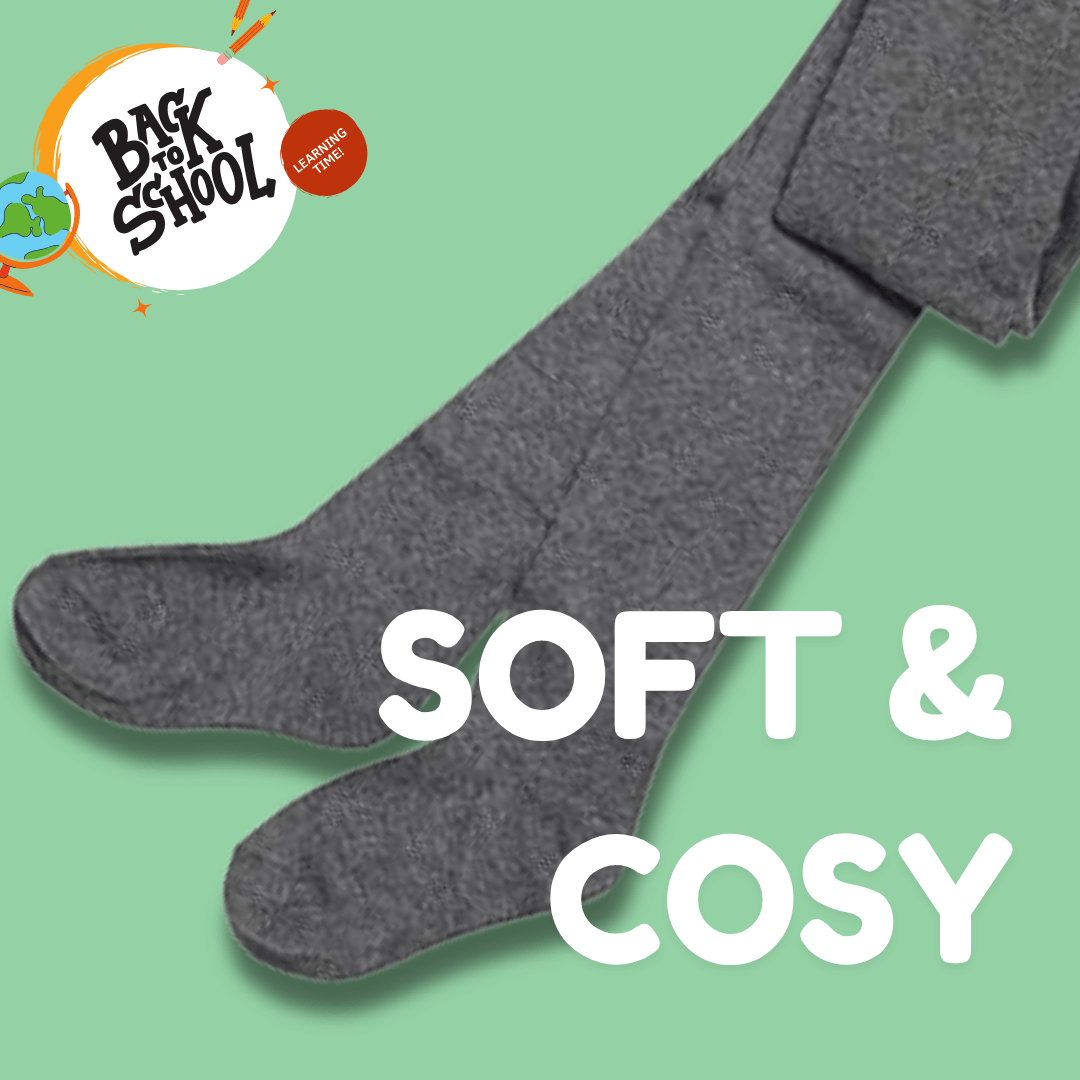 3 Pairs Girls Cotton Lycra Back To School Tights Cotton Rich Long Socks Stylish Comfortable Durable For Uniforms Everyday Wear Ages 3-12 Years by Sock Stack