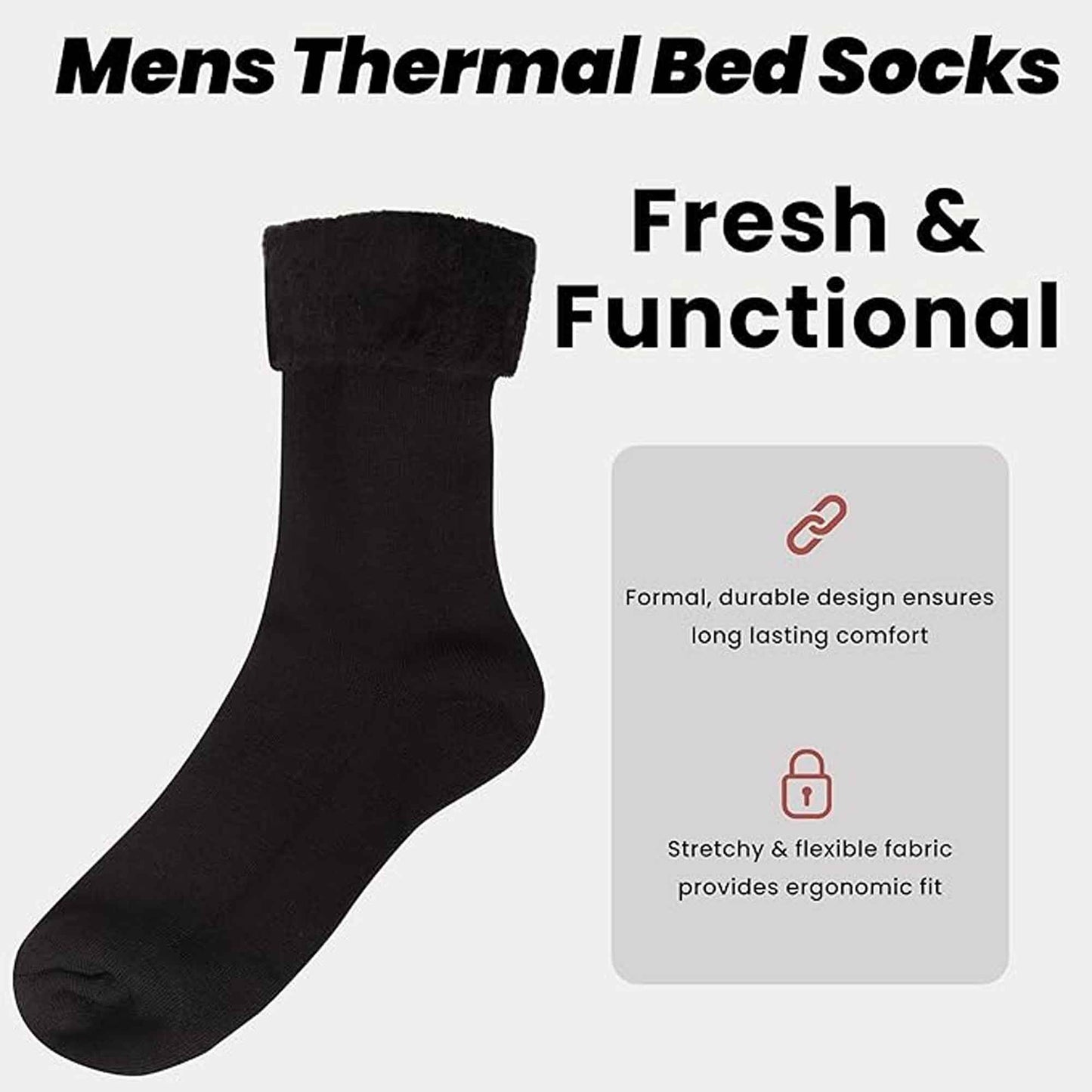 3 Pairs Mens Super Soft Fluffy Thermal Bed Socks Warm Cozy Stylish Designs UK Sizes 6-11 Perfect Gift by Sock Stack
