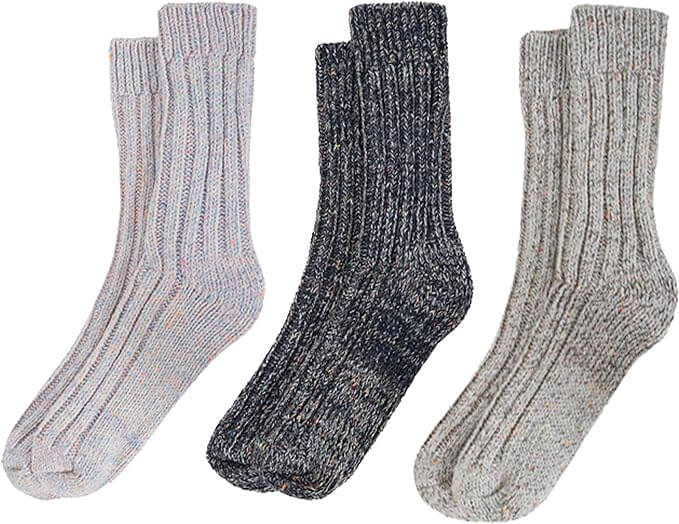 3 Pairs Womens Natural Thermal Alpaca Wool Socks Ultra Soft Warm Winter Boot Socks Non Slip Grippers Cute Nordic Designs Sizes UK 4-7 Daisy Dreamer