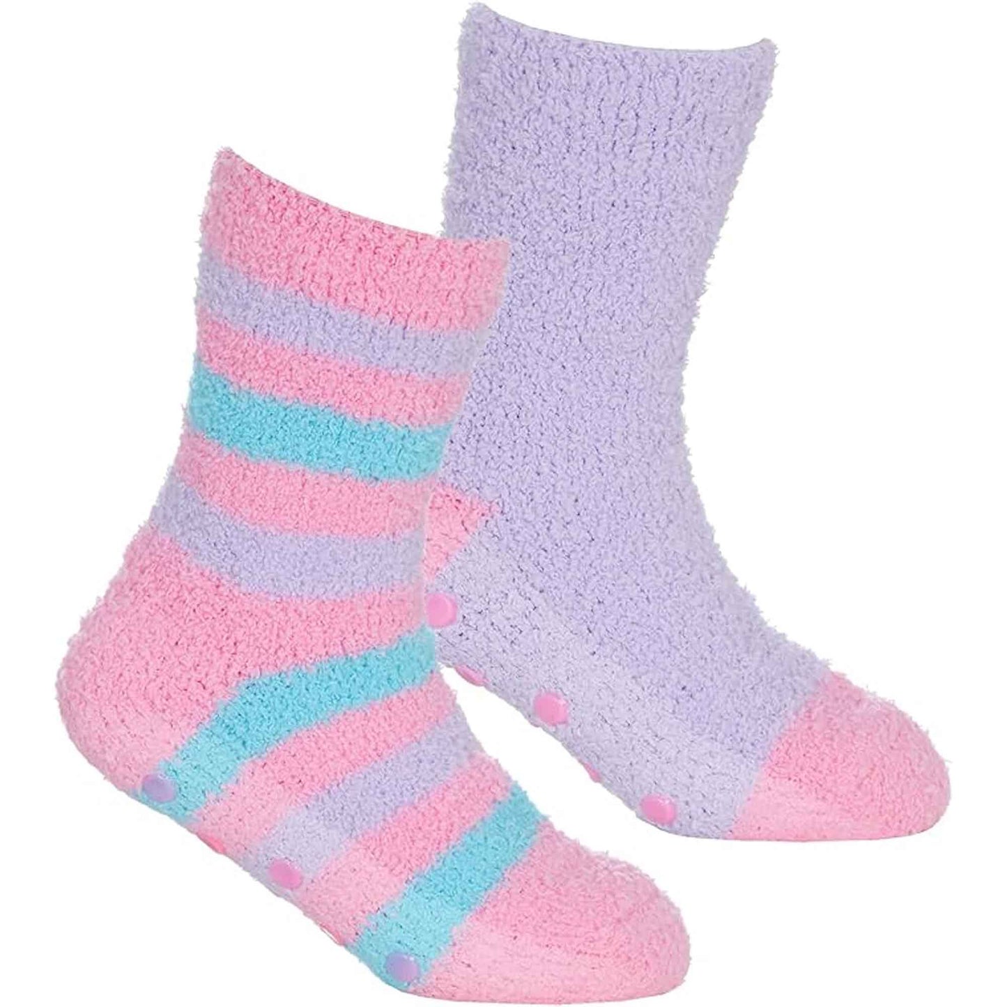 4 Pairs Fluffy Slipper Socks for Boys and Girls Ultra-Soft Thermal Winter Socks Non-Slip Plush Warm Lounge Socks Multiple Sizes by Sock Stack