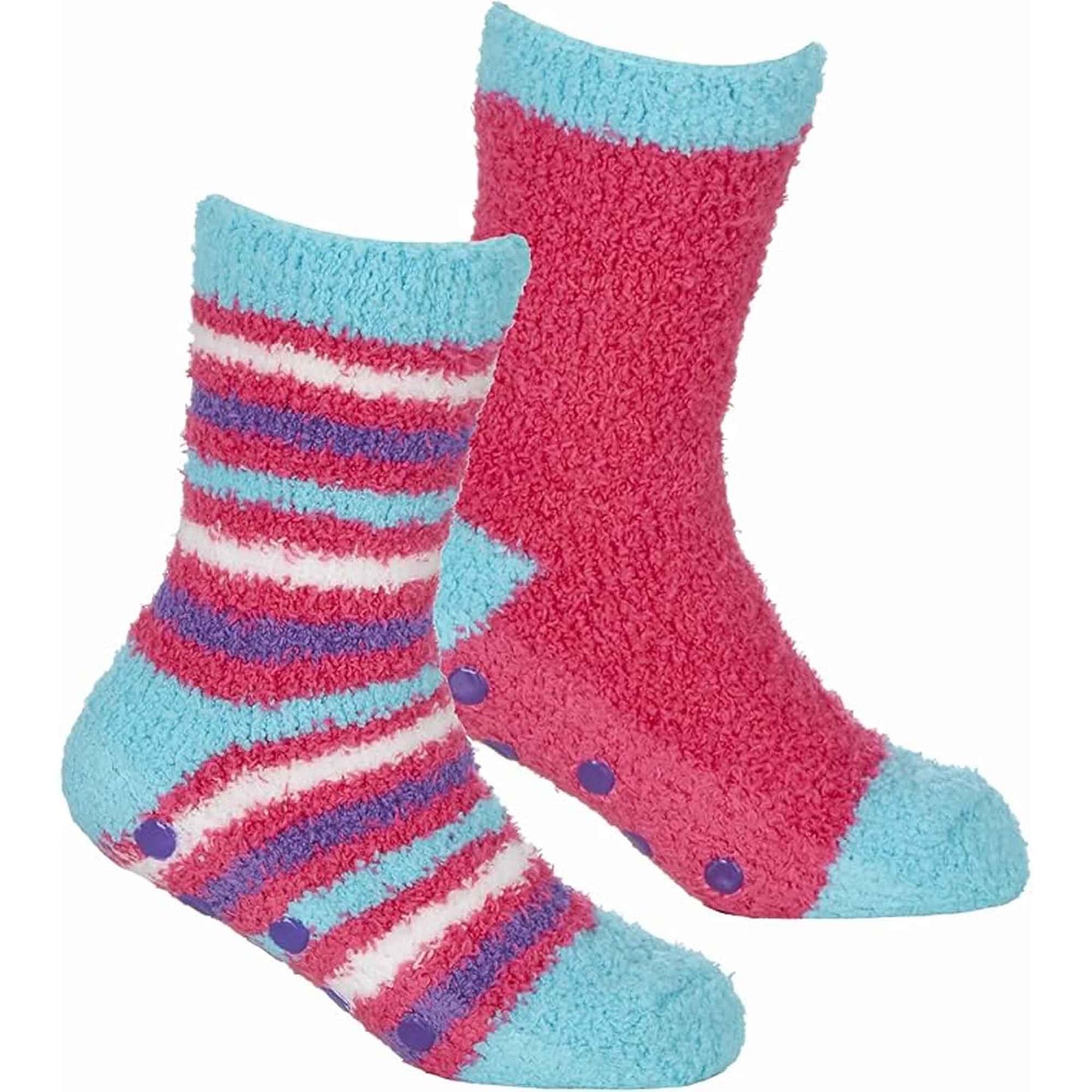 4 Pairs Fluffy Slipper Socks for Boys and Girls Ultra-Soft Thermal Winter Socks Non-Slip Plush Warm Lounge Socks Multiple Sizes by Sock Stack