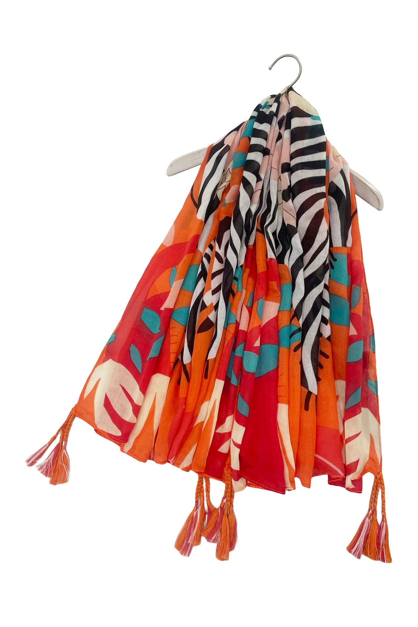 Bright Zebra Jungle Print Square Scarf: Yellow