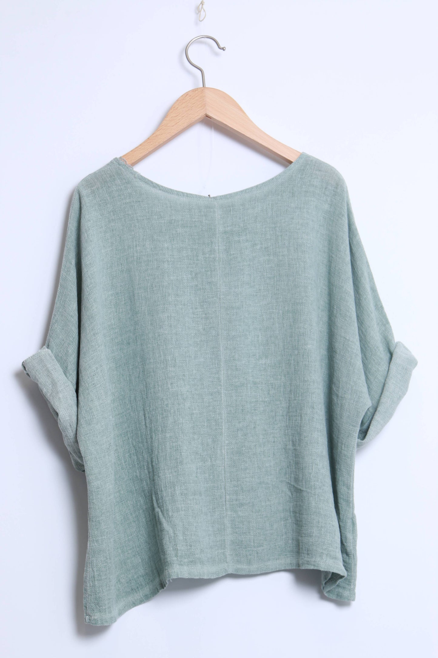 Linen cotton top with a side pocket