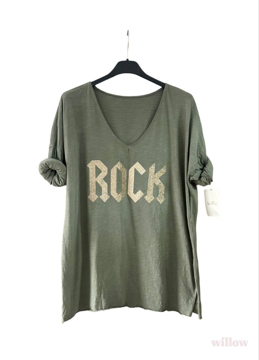 Rock T-shirt: Black