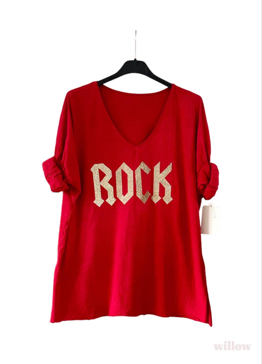 Rock T-shirt: Black