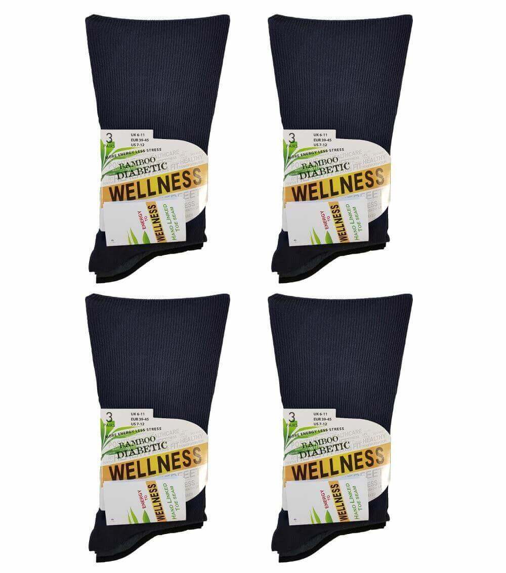 6 Pairs Men's Bamboo Diabetic Comfort Socks Moisture-Wicking Antibacterial Hypoallergenic Extra Wide Sustainable by Sock Stack