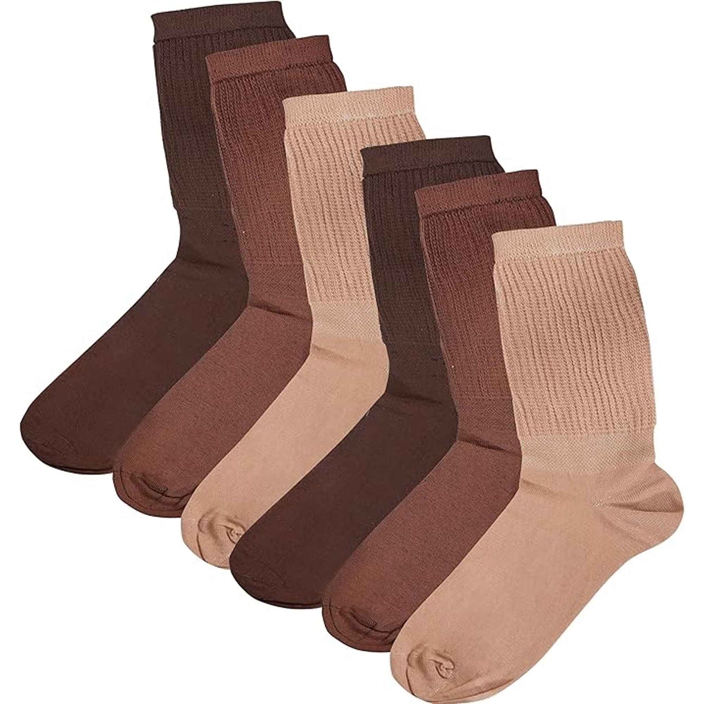 6 Pairs Men's Extra Wide Diabetic Socks Non Elastic Loose Top Moisture-Wicking Antibacterial Breathable Cotton for Leg Swelling by Sock Stack