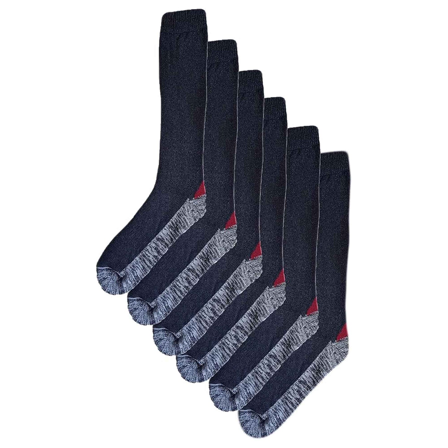 6 Pairs Men's Knee Length Work Boot Socks Durable Long Socks with Advanced Comfort and Protection for Work UK Sizes 6-11 EUR 39-45 Sock Stack