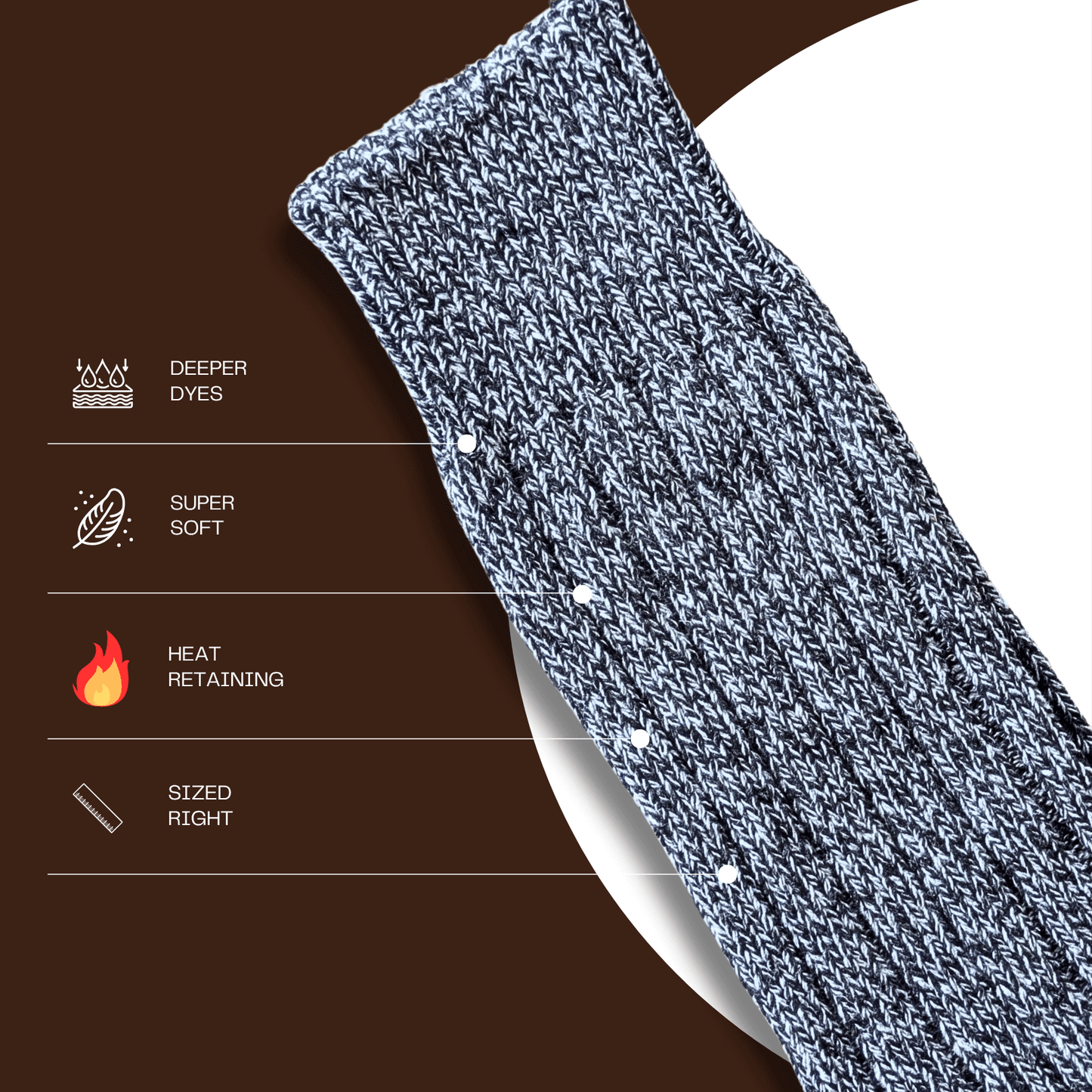 6 Pairs Men's Ultra Chunky Wool Thermal Socks for Outdoor Activities Warm Thick Insulated Winter Work Boots Sock UK Sizes 6-11 EU 39-45 Assorted Colours by Sock Stack