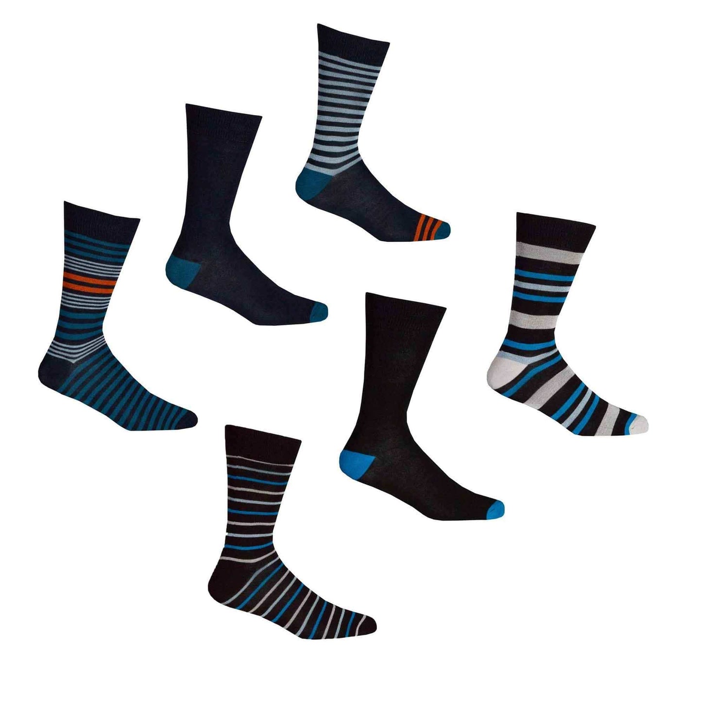 6 Pairs Mens Bamboo Socks Argyle Stripe Breathable Moisture-Wicking Casual Suit Anti-Odor Soft Grip Elastic Hand-Linked Toe Seam UK 6-11 EUR 39-45 Sock Stack