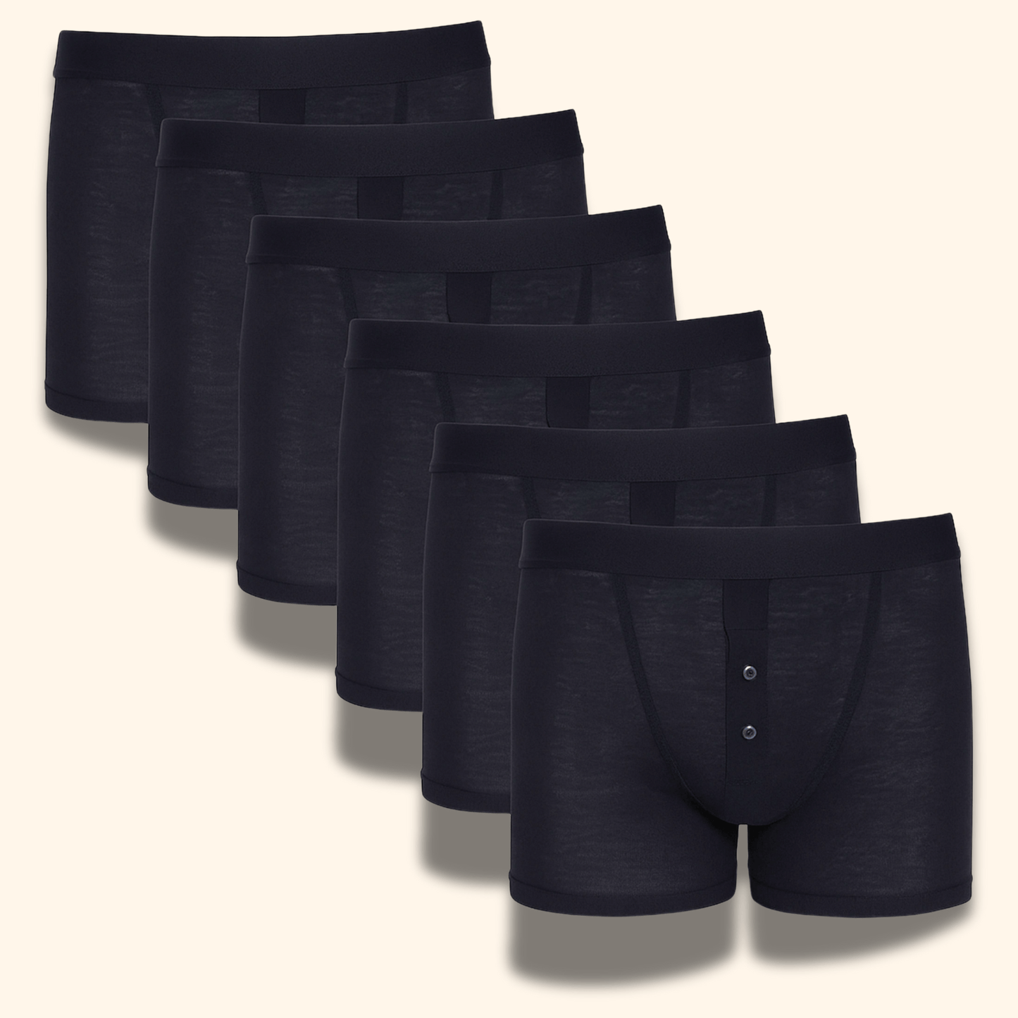 6 Pairs Mens Black Boxer Short Ribbed Boxers Cotton Stretch Boxershorts Underwear MB09 by Sock Stack