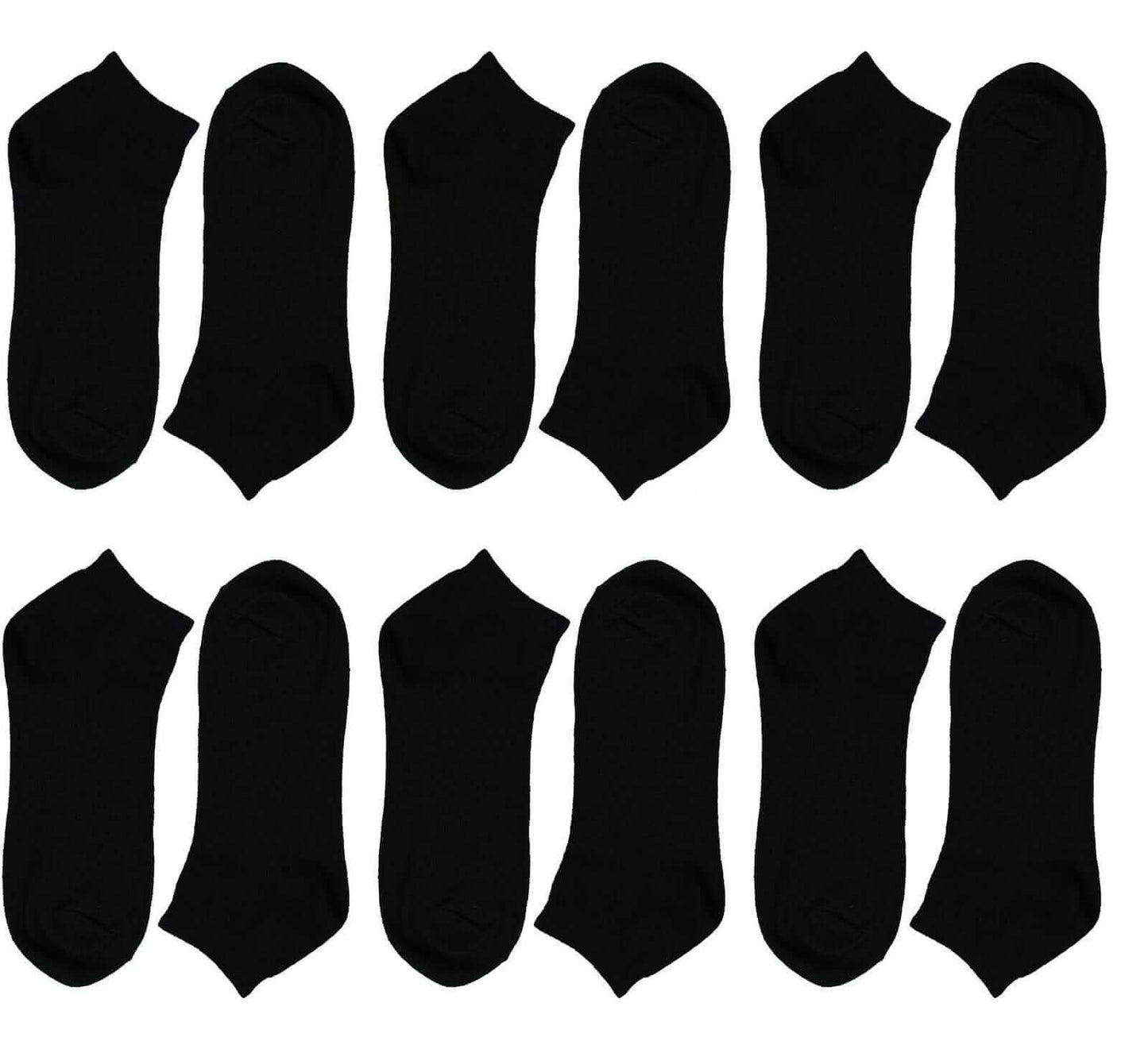 6 Pairs Mens Lightweight Breathable Cotton Blend Ankle Trainer Socks with Arch Support for Running Gym Everyday Wear in Black White Navy Grey Sizes UK 6-11 EUR 39-45 by Sock Stack