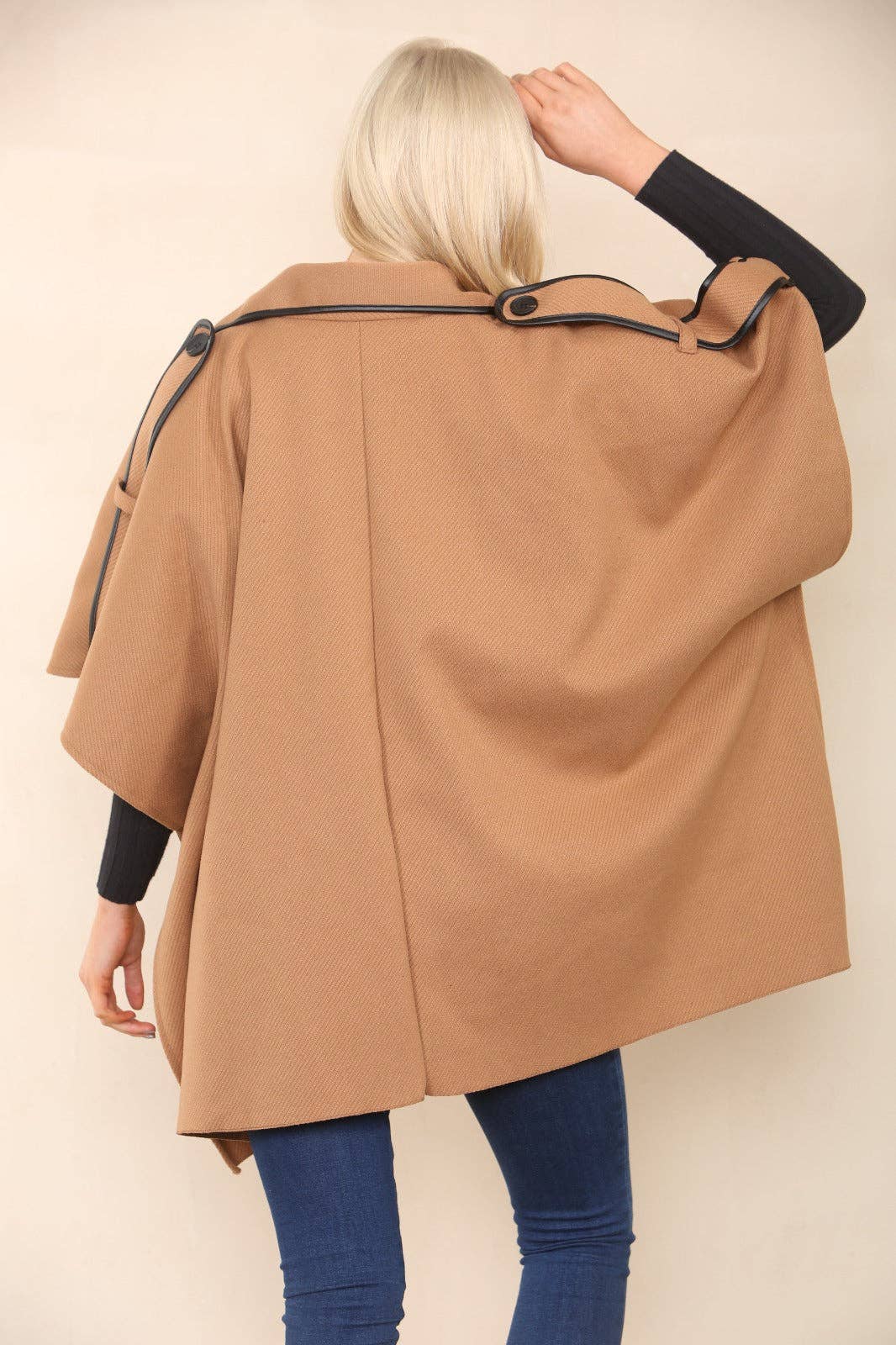 Button Detailed Oversized Jacket Coat