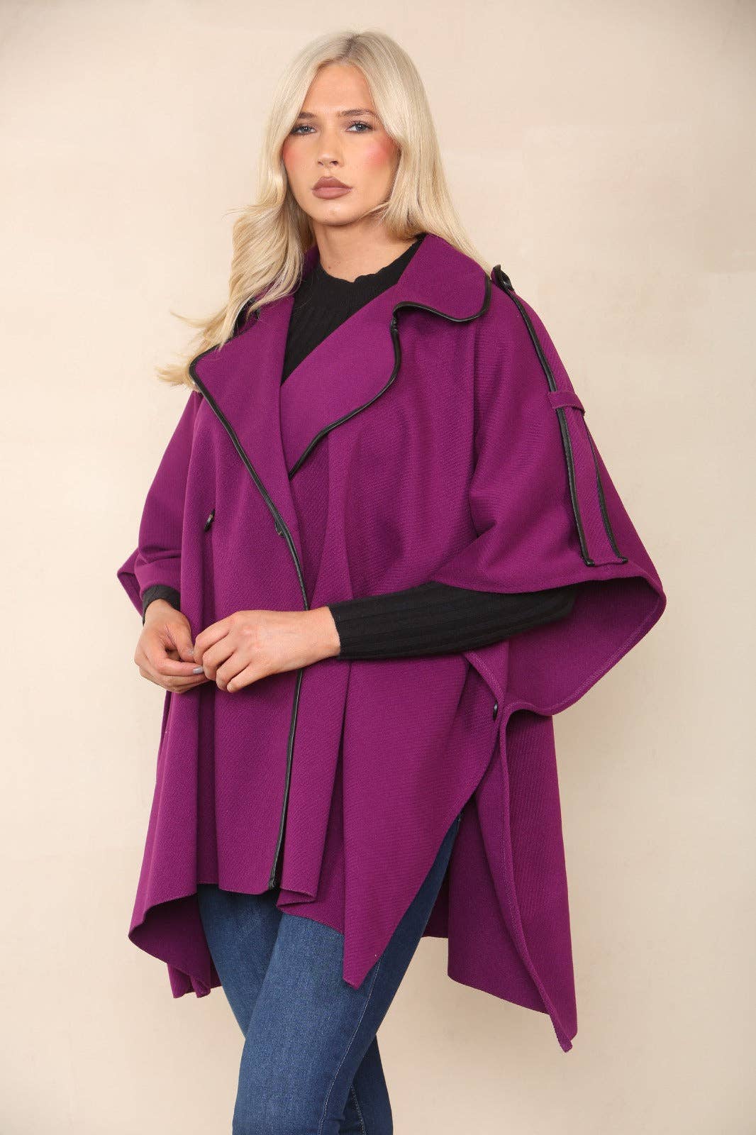 Button Detailed Oversized Jacket Coat