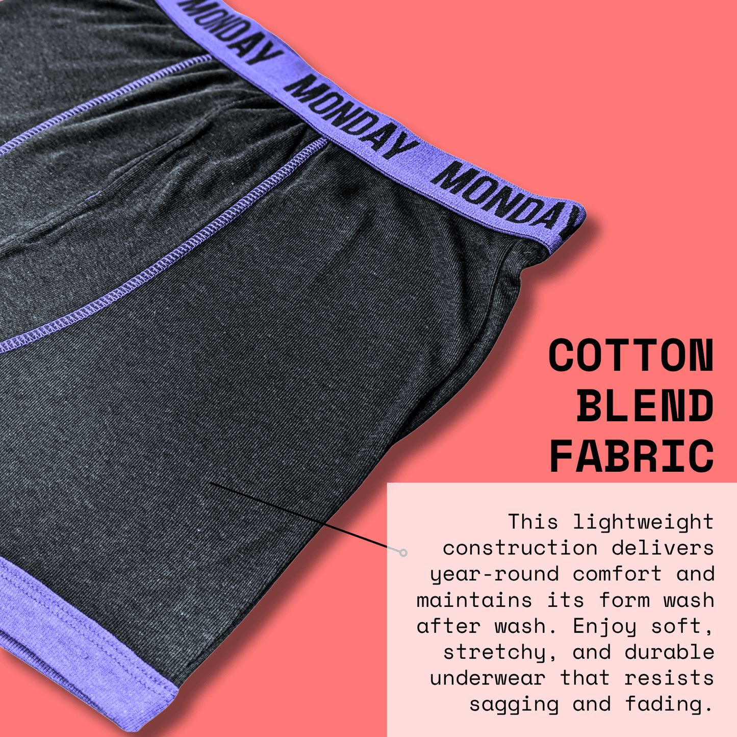 7 Pack Days Of The Week Comfort Fit Boxer Shorts Menswear Activewear Classic Breathable with Premium Cotton Blend and Colourful Assorted Waistband Stretchable Durable Everyday Wear Sizes Small to XLarge by Sock Stack