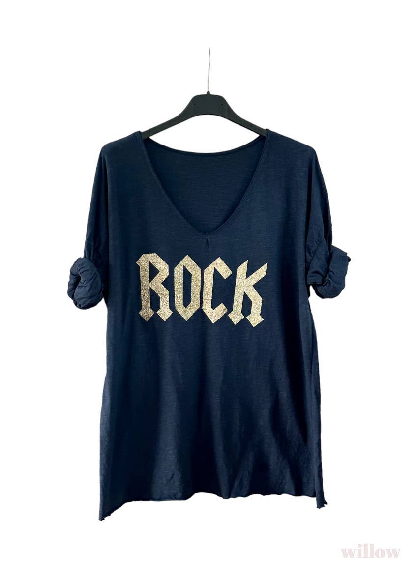 Rock T-shirt: Black