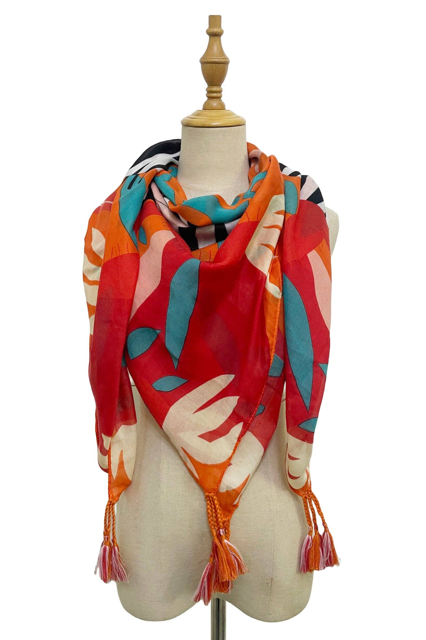 Bright Zebra Jungle Print Square Scarf: Yellow