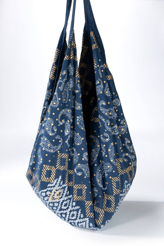 Hand Block Ethnic Print Bag: Eight Miles High