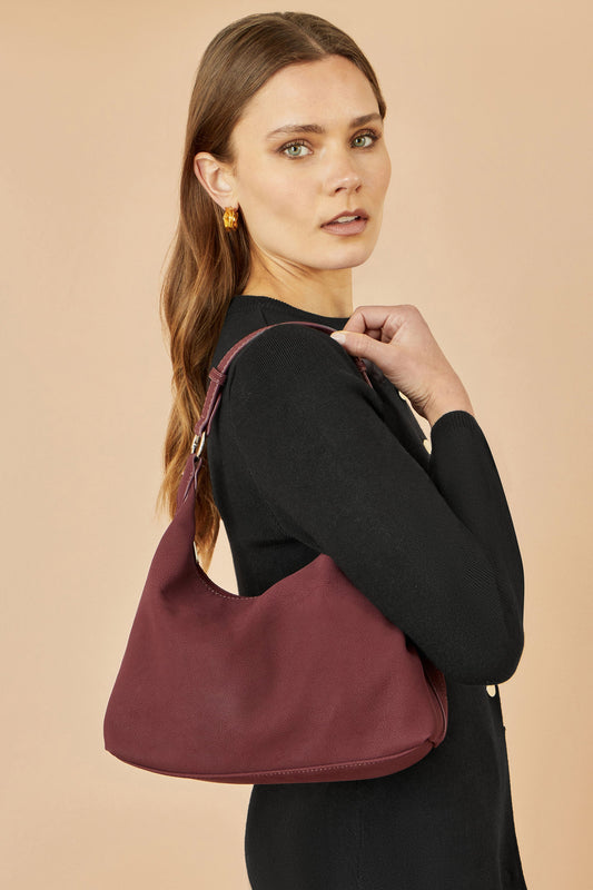 Yumi Burgundy Small Slouch Shoulder Bag