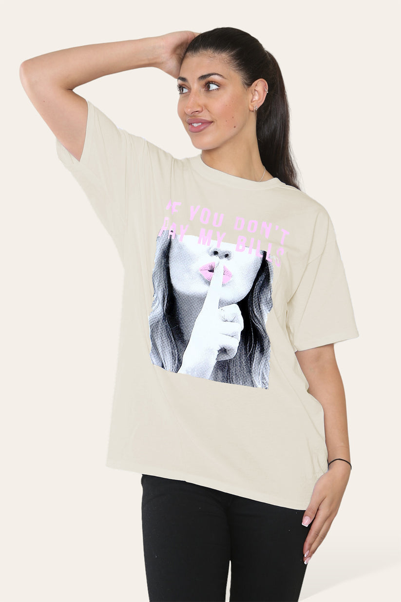 Ladies Printed Short Sleeve T-Shirt Top