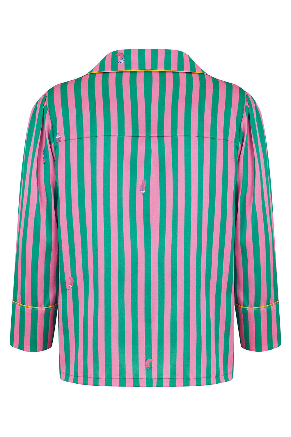 Amelie Flamingo Stripe Girls Silk Pyjama Set