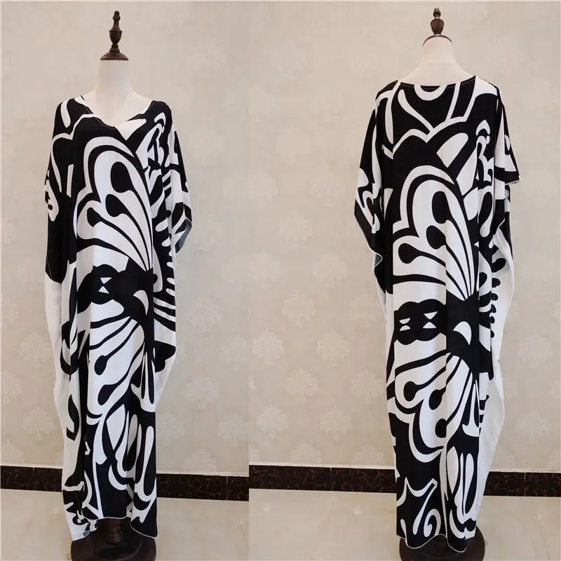 Butterfly Print Cotton Beach Cover up