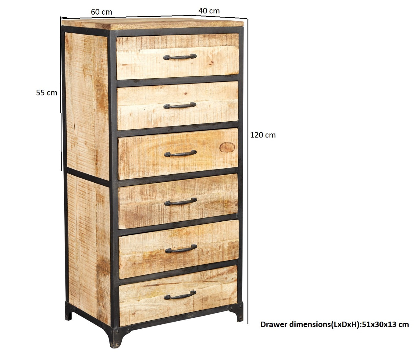 Cosmo Industrial Tall Chest