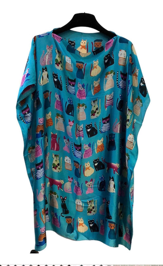 Cat silky feel kaftan