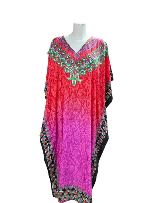 Express Delivery/ Floral neck Kaftan