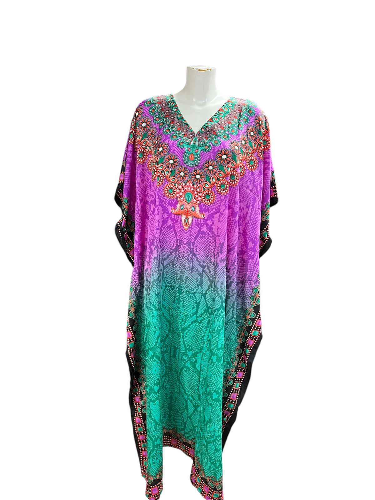 Express Delivery/ Floral neck Kaftan