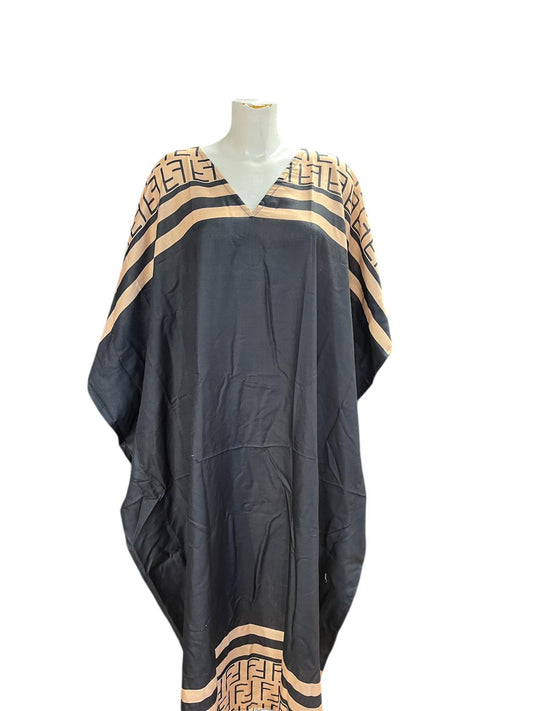 Black and beige oversize kaftan