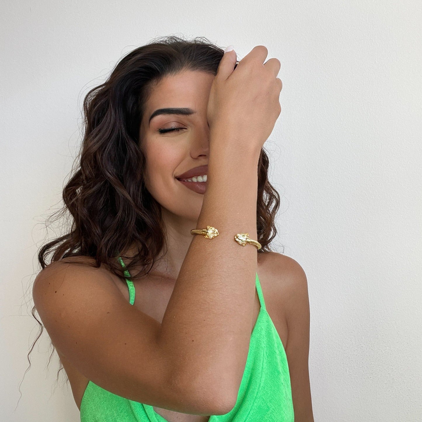 Zuri Gold Textured Panther Cuff