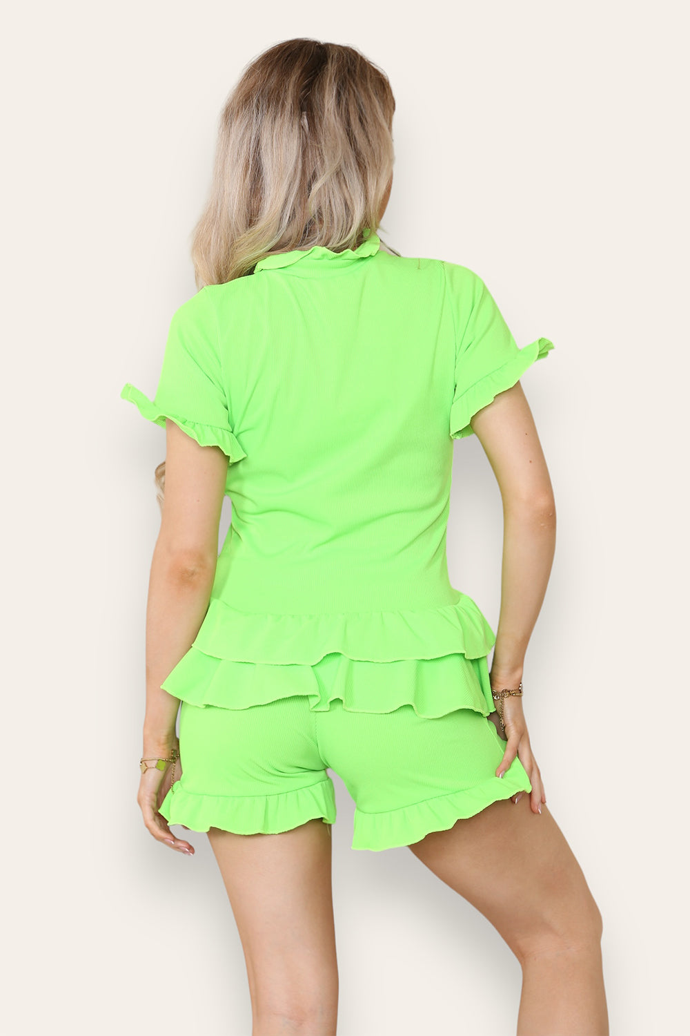 Diamond Frilled Edge Short Co-Ord Set