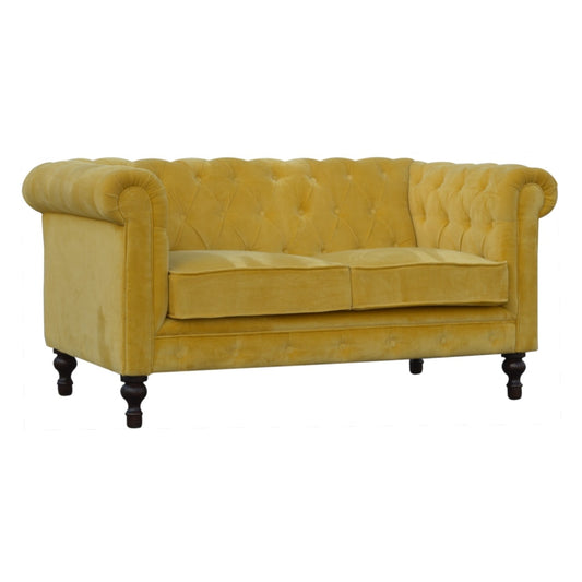 Mustard Velvet Chesterfield Sofa