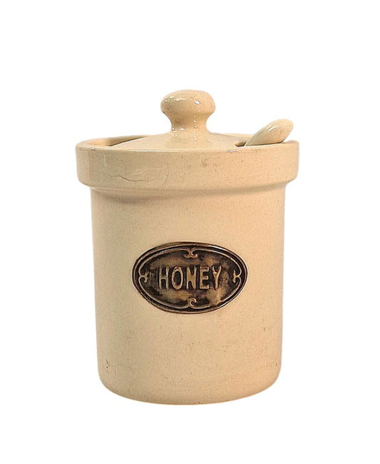 Ceramic Honey Jar with Ceramic Spoon