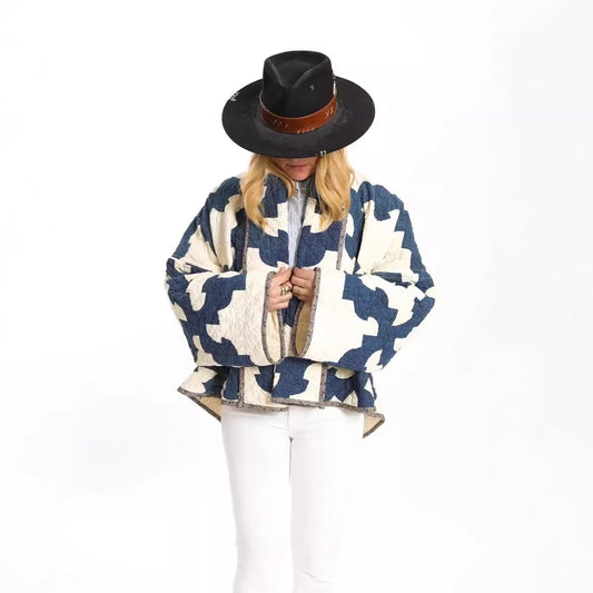 Blue and White Box Jacket