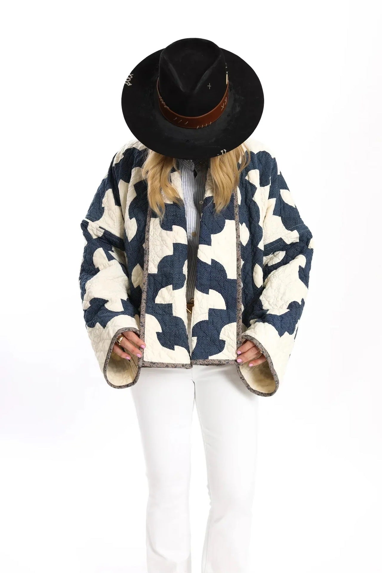 Blue and White Box Jacket