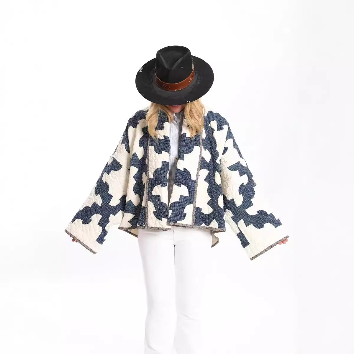 Blue and White Box Jacket